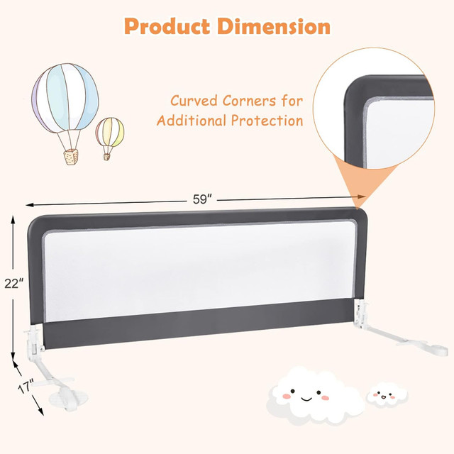 Toddler Bed Rail (59 inch    Foldable, Child   Lock) in Gates, Monitors & Safety in City of Toronto - Image 2
