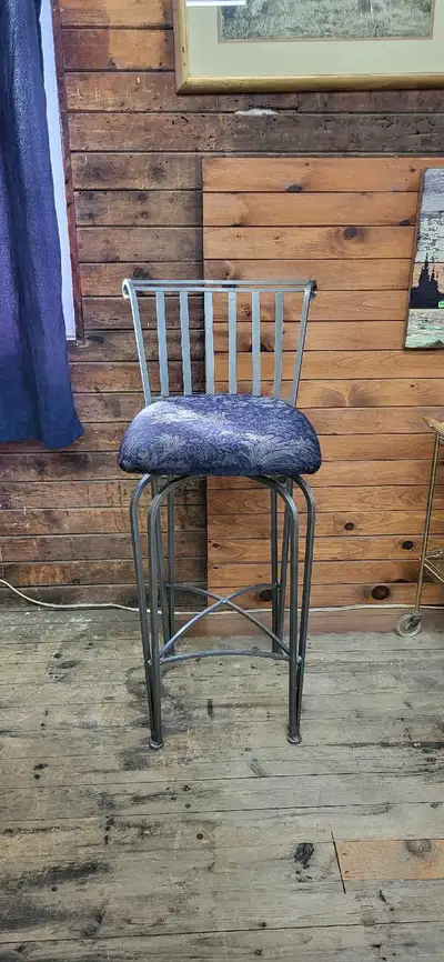 Tall Swivel Barstool- Metal & Upholstery, View more