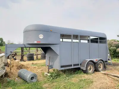Livestock trailer for sale or trade Lights work. Floor is still solid. Sask plated Tires hold air bu...