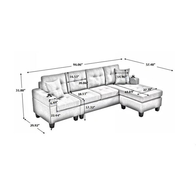 Modern Design Family Comfort Sectional Sofa Collection New Set dans Sofas et futons  à Ville de Montréal - Image 3