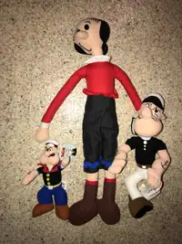 Popeye the Sailor & Olive Oyl Plush Stuffed Toy Doll Figures