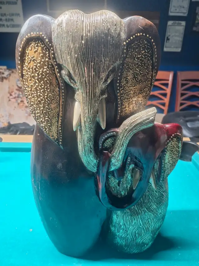 Large hand carved elephant collection62863258584194121