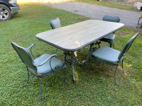 Vintage Cast Aluminum Table with 4 Chairs $500