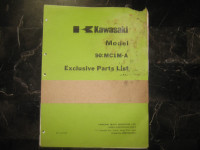 Kawasaki Motorcycle 90 MC1M-A Exclusive Parts List - $25.00 obo