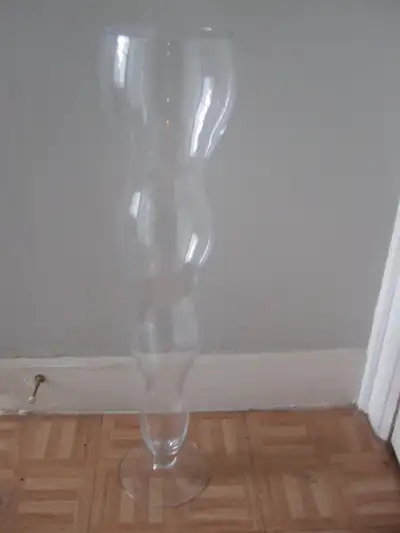 tall clear glass vase, View more