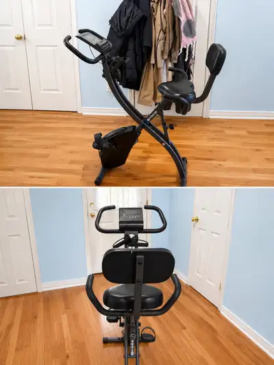 Get moving with this FitNation folding exercise bike, a pre-owned piece of fitness equipment designe...