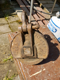 Heavy Cast iron pulley barn farm tool pat'd 1905