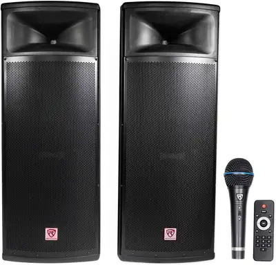 Brand New Rockville RPG225K Dual 15" Powered DJ Speakers – 2000W, View more