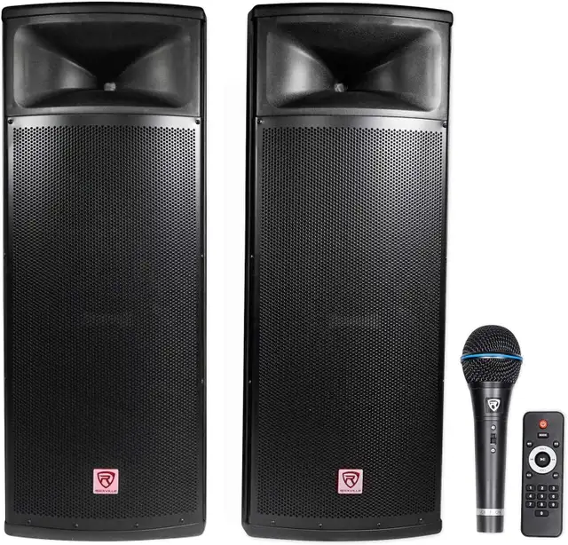 Brand New Rockville RPG225K Dual 15" Powered DJ Speakers – 2000W in Speakers in Markham / York Region - Image 2