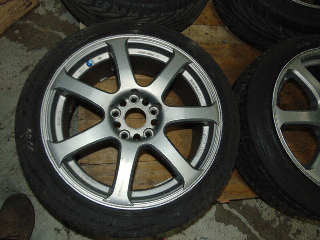 215-45-17 WORK MAG WHEELS 5x100  OFFSET 47 17X8JJ dans Moteur, Pièces de Moteur  à Ville de Montréal - Image 2