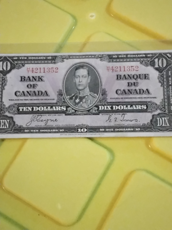 1937 Canada $10 Banknote in Arts & Collectibles in Edmonton