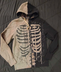 Cool Skeletal Zip Up Hoodie! Size - Adults Small