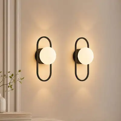 NEW Set of 2 - SeeU Modern Globe Wall Sconces Lamp, G9 socket, View more