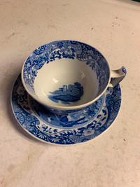 Spode blue Italian cup and saucer