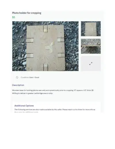 Photo holder for cropping, View more