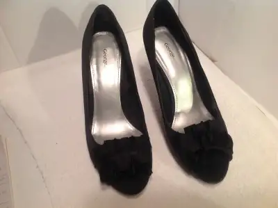 Black high heels open toe size 9, View more