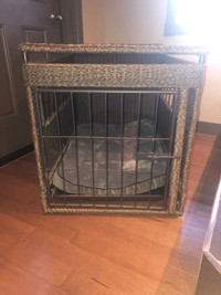 Spacious and Stylish Wicker Dog Crate.