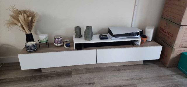 Wayfair TV Stand and floating Shelves in TV Tables & Entertainment Units in Burnaby/New Westminster