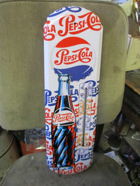 2022 PEPSI COLA SWIRL BOTTLE TIN THERMOMETER SIGN $40 POP SODA