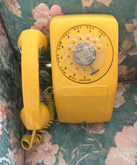 Vintage Wall Mount Telephone Yellow