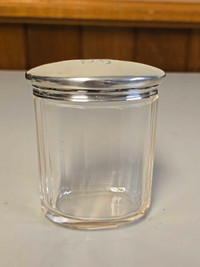 Vintage Jar With Sterling Silver Top 3x4x2 Inch