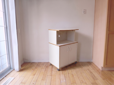 Well used microwave stand on wheels, View more