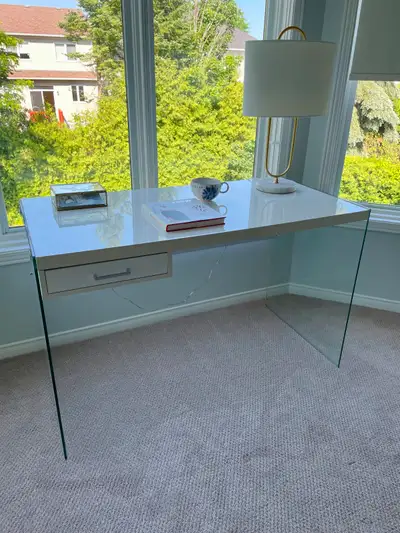 Glass Desk in White, View more