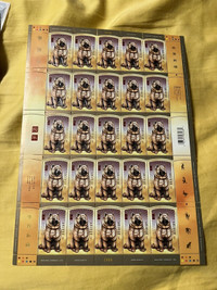 Canada Chinese year of dog 2007 full sheet of stamps