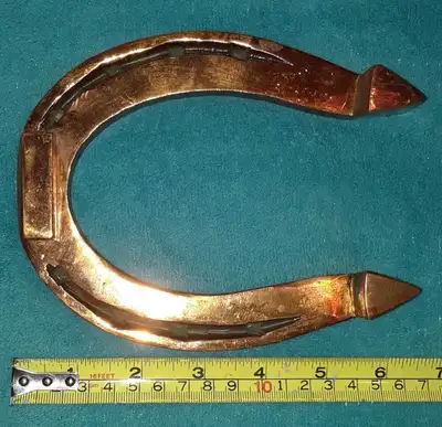 Solid copper horseshoe, View more
