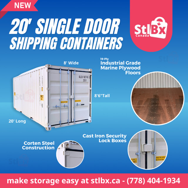 20ft New Shipping Container - Sale at STLBX COOMBS! in Bookcases & Shelving Units in Comox / Courtenay / Cumberland
