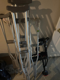 4 x pair of crutches 1 x pirate leg. 