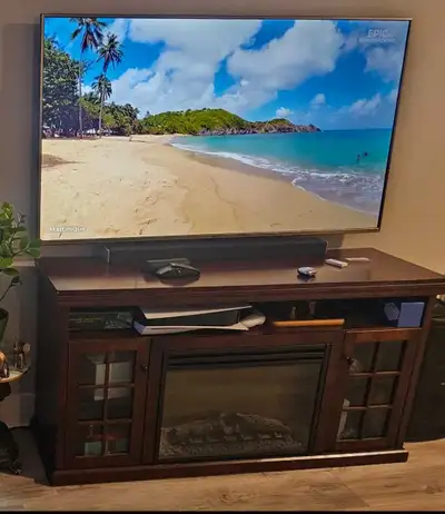 Meuble télé avec foyer électrique smart google home,alexa, View more