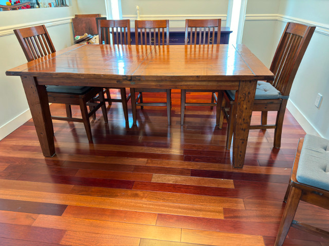 Reclaimed Wood Dining Table and 10 Chairs 96”x44” in Dining Tables & Sets in Richmond - Image 4