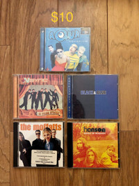 5x Pop CD’s Aqua, backstreet boys, Nsync, the moffats, Hanson.