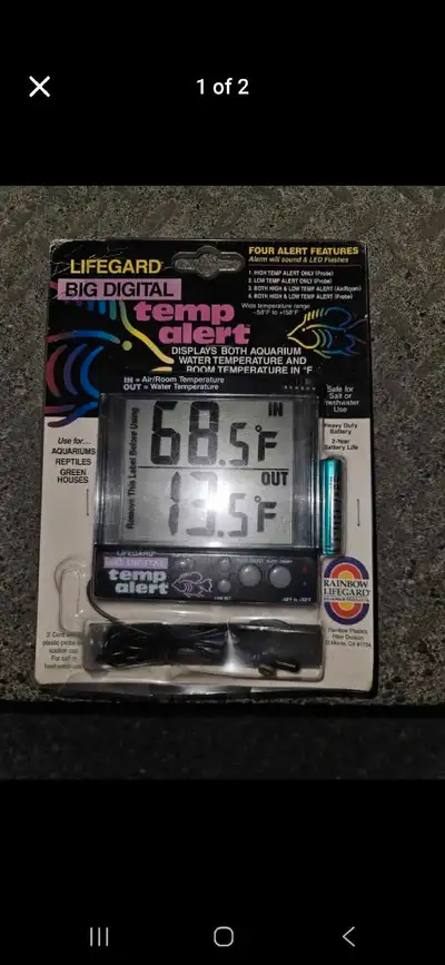 Lifegard Big digital temperature alert-Aquarium/Reptile thermome, View more
