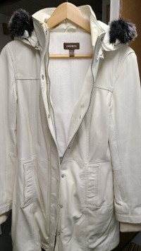 Danier Women's White Leather Coat