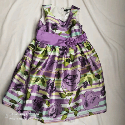 Girls Sleeveless Dress, size 6x, George, lilac floral, View more