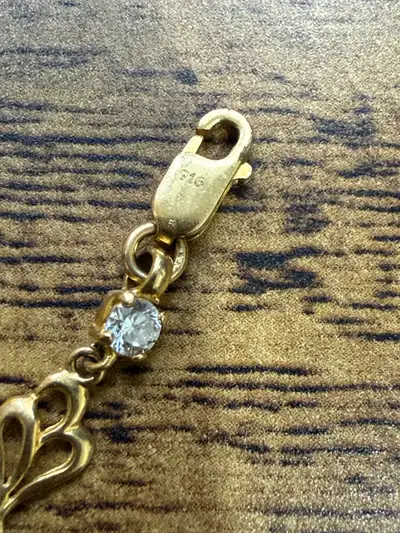 8” 21k gold custom heart bracelet