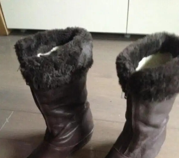 Defrosters Brown Leather Faux Fur Trim Calf Mid Boots Size 5 M in Women's - Shoes in Markham / York Region - Image 3