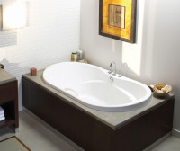 Maax Living 7242 Acrylic Drop-in Center Drain Bathtub in White