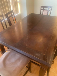 Dinning table with 6 chairs- NEEDS TLC