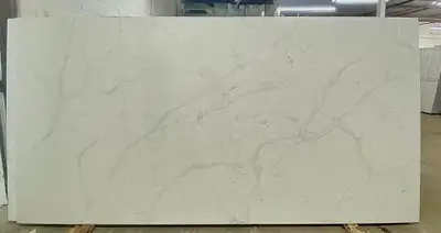 Luxury White Quartz Slab with Elegant Grey Veining – Premium Kit, View more