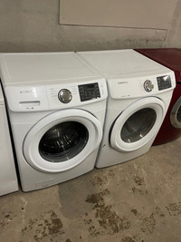Samsung white front load washer electric dryer set 