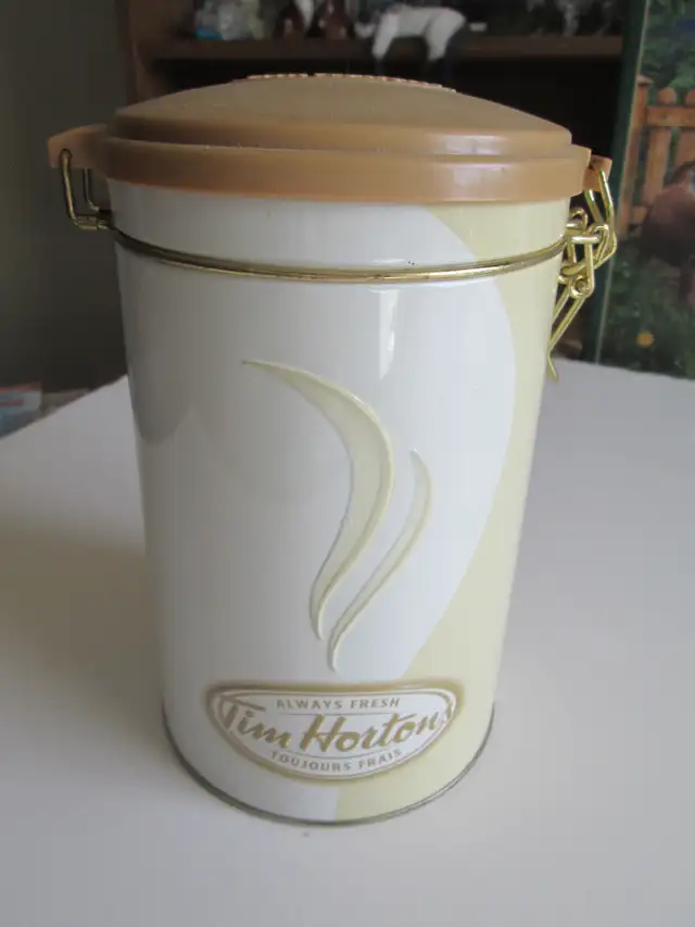 Tim Horton's canister.