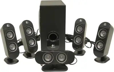Logitech X-530 70 watts RMS 5.1 Black Speaker System, View more