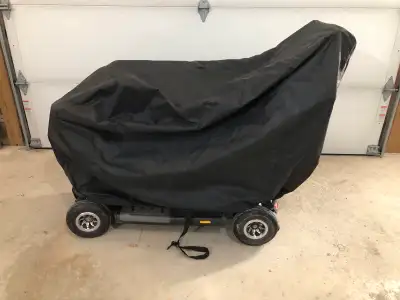 Mobility scooter storage cover waterproof 2 buckels for tie down with storage bag in black