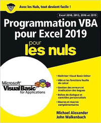 Programmation VBA pour Excel 2010 2013, 2016, 2019 pour les nuls