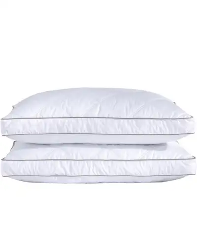 Puredown® Goose Feather Down Pillows for Sleeping, Gusseted Bed , View more