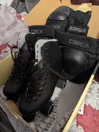 Black Roller Skates with Protective Pads 