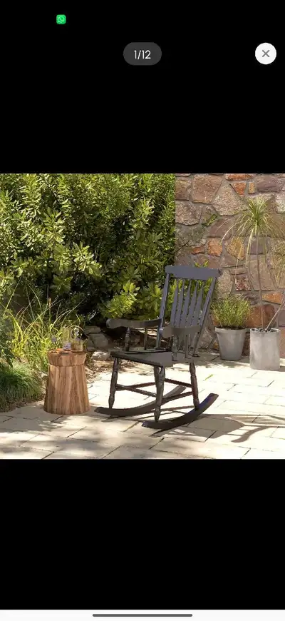 Porch Rocker Chair, Outdoor Wooden Rocking Chair with High Back, View more